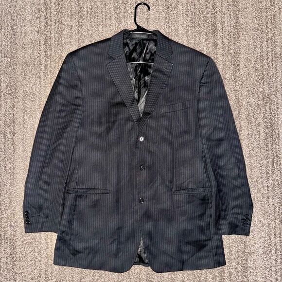 Michael Kors Men's Navy Blue Three Button 100% Wool Blazer Coat Jacket - Picture 1 of 11